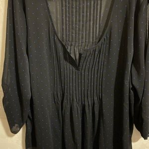 Black with blue polka dots blouse